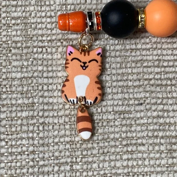 Orange Stripe Cat Charm Pen (Tail “wags”) - Picture 3 of 4